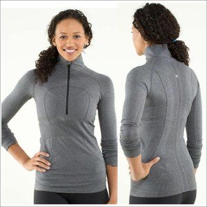 Lululemon Run:Swiftly Tech Heathered Black 1/2 Zip